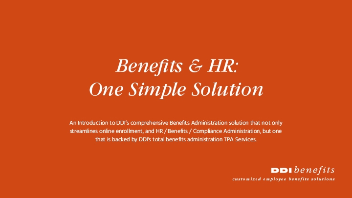 DDI Benefits Admin Overview Cover Slide